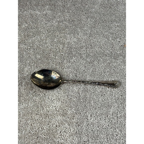 Vintage Ornate Floral Silver Plated Serving Spoon Detailed Handle Collectible - Picture 1 of 9